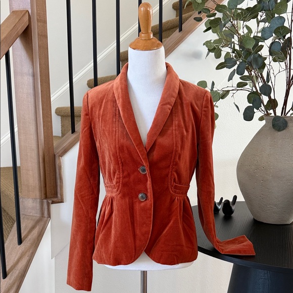 J. Crew Women's Warm Copper Velvet Eden Blazer Sz 2 - Picture 1 of 10